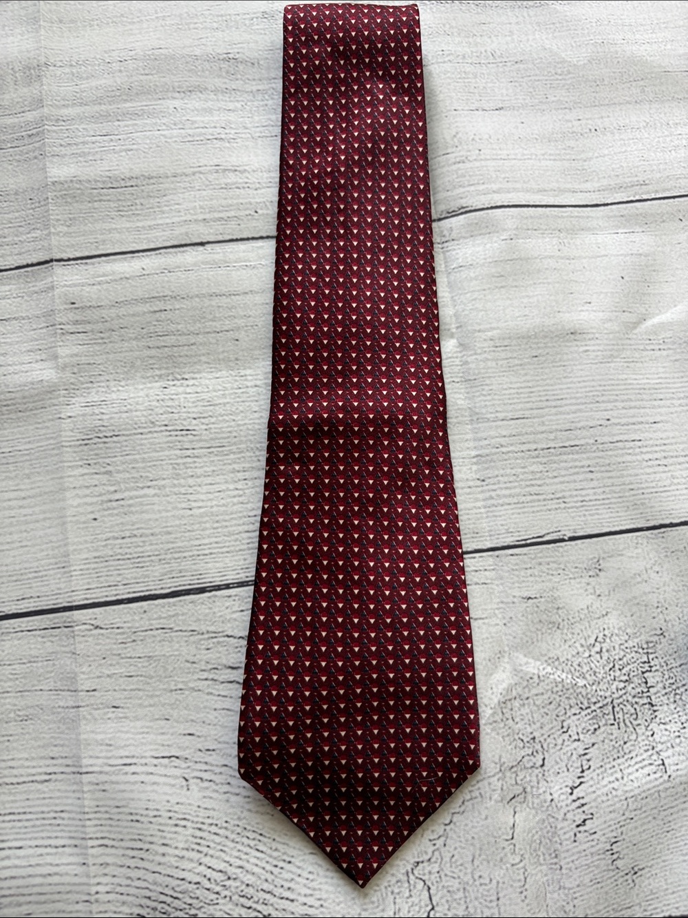 Maroon 100% Silk Lord & Taylor Tie - Imported from Italy